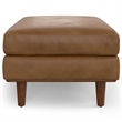 Pemberly Row Wide Century Rectangular Ottoman - Caramel Brown Genuine Leather