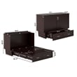 Pemberly Row Queen Solid Wood Murphy Bed Chest with Mattress in Espresso