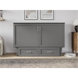 Pemberly Row Queen Solid Wood Murphy Bed Chest with Mattress in Gray