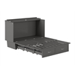 Pemberly Row Queen Solid Wood Murphy Bed Chest with Mattress in Gray
