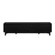 Pemberly Row Wood 2-Door w/ Rattan TV Stand for TVs up to 80 inches - Black