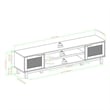 Pemberly Row Wood 2-Door w/ Rattan TV Stand for TVs up to 80 inches - Black