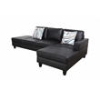 Pemberly Row L Shaped Black Faux Leather 2-Piece Couch Living Room Sofa Set