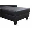 Pemberly Row L Shaped Black Faux Leather 2-Piece Couch Living Room Sofa Set