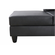 Pemberly Row L Shaped Black Faux Leather 2-Piece Couch Living Room Sofa Set