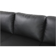 Pemberly Row L Shaped Black Faux Leather 2-Piece Couch Living Room Sofa Set