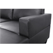 Pemberly Row L Shaped Black Faux Leather 2-Piece Couch Living Room Sofa Set