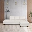 Pemberly Row L Shaped White Microfiber 2-Piece Couch Living Room Sofa Set