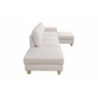 Pemberly Row L Shaped White Microfiber 2-Piece Couch Living Room Sofa Set