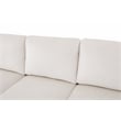 Pemberly Row L Shaped White Microfiber 2-Piece Couch Living Room Sofa Set