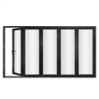 Pemberly Row 5 Panels Alumium Folding Door - Black Folded Out From Right To Left