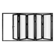 Pemberly Row 5 Panels Alumium Folding Door - Black Folded Out From Right To Left