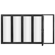 Pemberly Row 5 Panels Alumium Folding Door - Black Folded Out From Right To Left