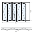 Pemberly Row 5 Panels Alumium Folding Door - Black Folded Out From Right To Left