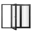 Pemberly Row 3 Panels Folding Doors - Black Folded Out From Left To Right