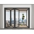 Pemberly Row 4 Panels Folding Door - Black Folded Out From Left To Right