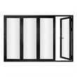 Pemberly Row 4 Panels Folding Door - Black Folded Out From Left To Right