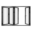 Pemberly Row 4 Panels Folding Door - Black Folded Out From Left To Right