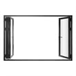 Pemberly Row 4 Panels Folding Door - Black Folded Out From Left To Right