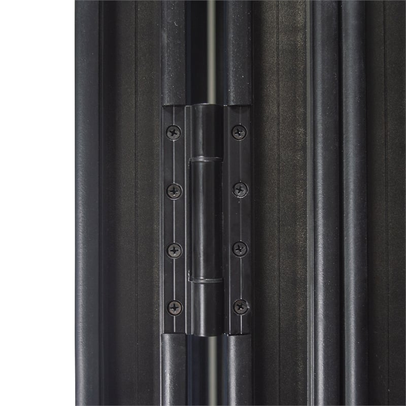 Pemberly Row 4 Panels Folding Door - Black Folded Out From Left To Right