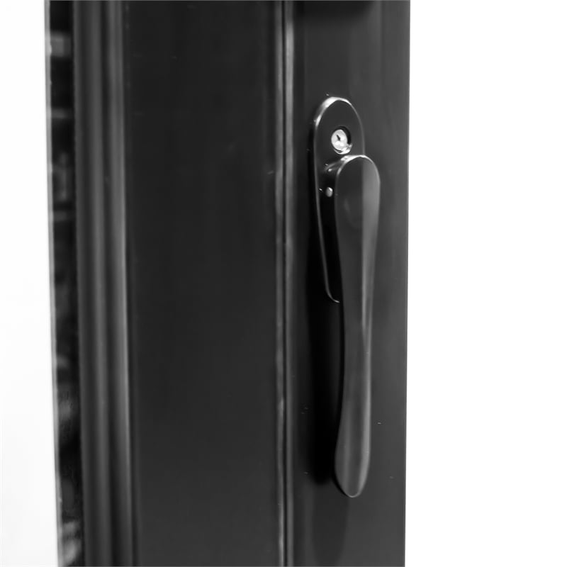 Pemberly Row 4 Panels Folding Door - Black Folded Out From Left To Right