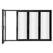 Pemberly Row 4 Panels Folding Door - Black Folded Out From Left To Right