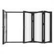 Pemberly Row 4 Panels Folding Door - Black Folded Out From Left To Right