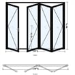 Pemberly Row 4 Panels Folding Door - Black Folded Out From Left To Right