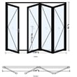 Pemberly Row 4 Panels Folding Door - Black Folded Out From Left To Right