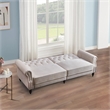 Pemberly Row 87.8'' Convertible Cream Velvet Sofa Bed Sleeper