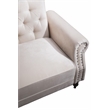 Pemberly Row 87.8'' Convertible Cream Velvet Sofa Bed Sleeper