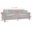 Pemberly Row 87.8'' Convertible Cream Velvet Sofa Bed Sleeper