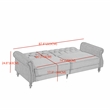 Pemberly Row 87.8'' Convertible Cream Velvet Sofa Bed Sleeper