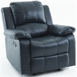 Pemberly Row Faux Leather Glider Rocker Recliner in Midnight Blue