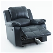 Pemberly Row Faux Leather Glider Rocker Recliner in Midnight Blue