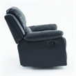 Pemberly Row Faux Leather Glider Rocker Recliner in Midnight Blue