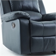 Pemberly Row Faux Leather Glider Rocker Recliner in Midnight Blue