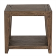 Pemberly Row Antique Brown Cracked Oak Wood End Table - Rustic Charm