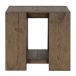 Pemberly Row Antique Brown Cracked Oak Wood End Table - Rustic Charm