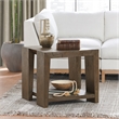 Pemberly Row Antique Brown Cracked Oak Wood End Table - Rustic Charm