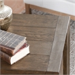 Pemberly Row Antique Brown Cracked Oak Wood End Table - Rustic Charm