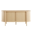 Pemberly Row Modern Wood Sideboard with Open Shelving in Oak