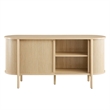 Pemberly Row Modern Wood Sideboard with Open Shelving in Oak
