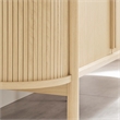 Pemberly Row Modern Wood Sideboard with Open Shelving in Oak