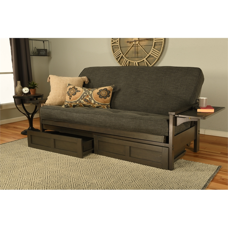 Pemberly Row Sofa Sleeper Includes Storage and Linen Gray Mattress