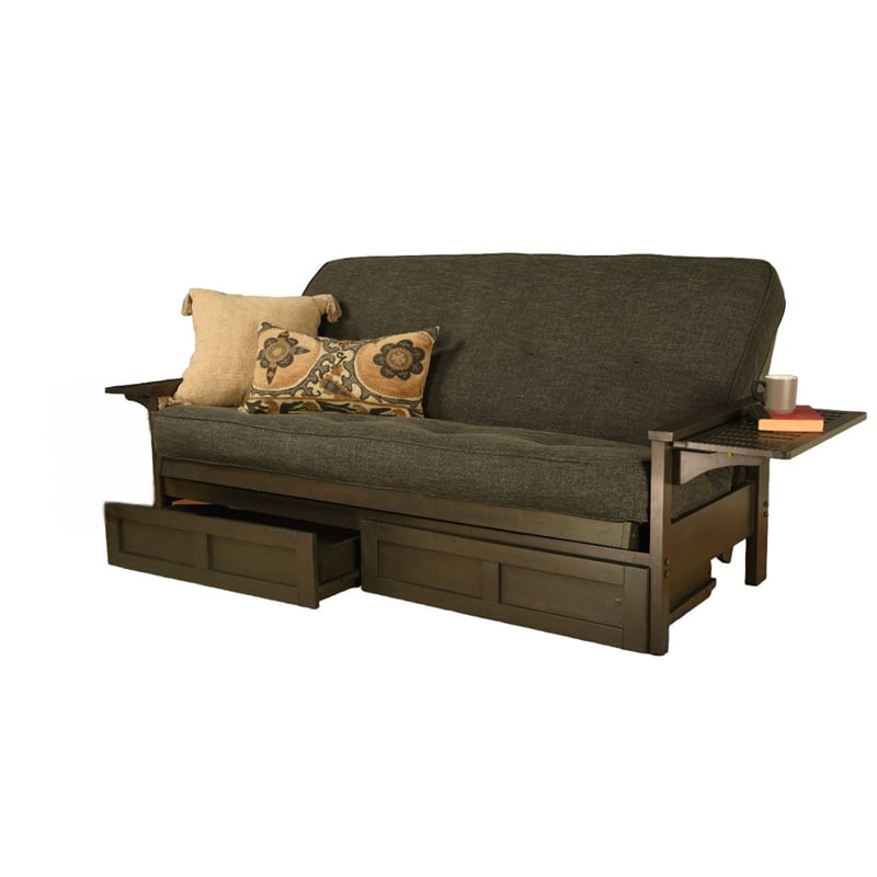 Pemberly Row Sofa Sleeper Includes Storage and Linen Gray Mattress