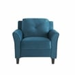Pemberly Row Contemporary Arm Chair in Blue Fabric Upholstery