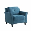 Pemberly Row Contemporary Arm Chair in Blue Fabric Upholstery