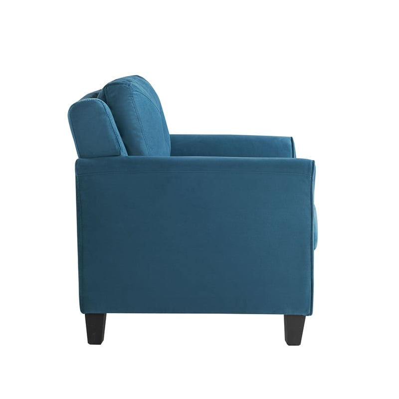 Pemberly Row Contemporary Arm Chair in Blue Fabric Upholstery