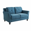 Pemberly Row Contemporary Loveseat in Blue Fabric Upholstery